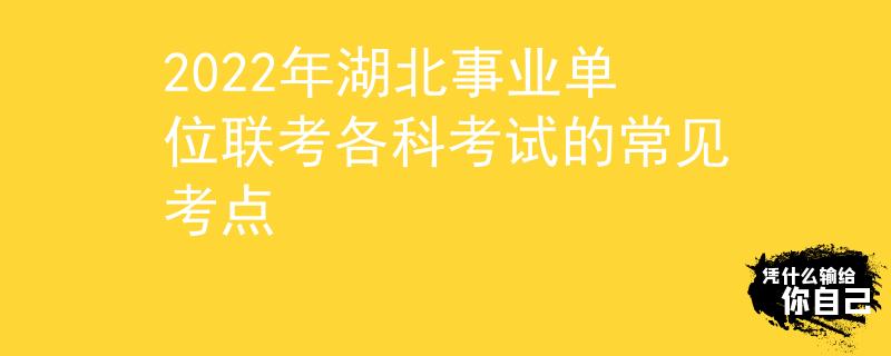 2022年湖北事业单位联考各科考试的常见考点
