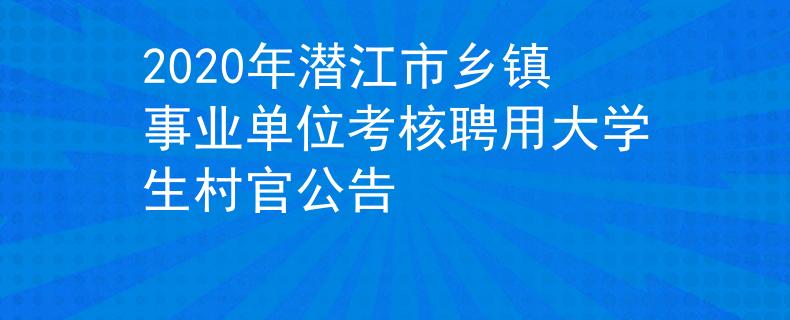 2020年潜江市乡镇事业单位考核聘用大学生村官公告