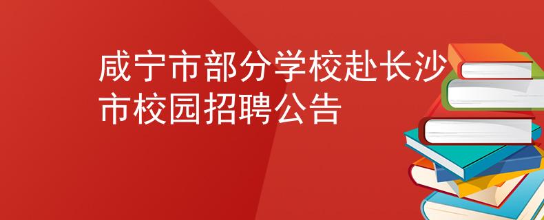 咸宁市部分学校赴长沙市校园招聘公告