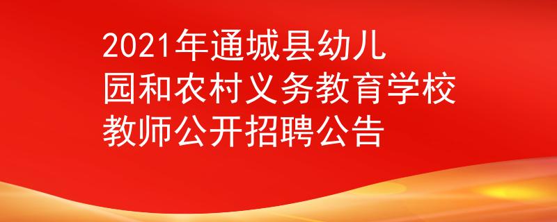 2021年通城县幼儿园和农村义务教育学校教师公开招聘公告