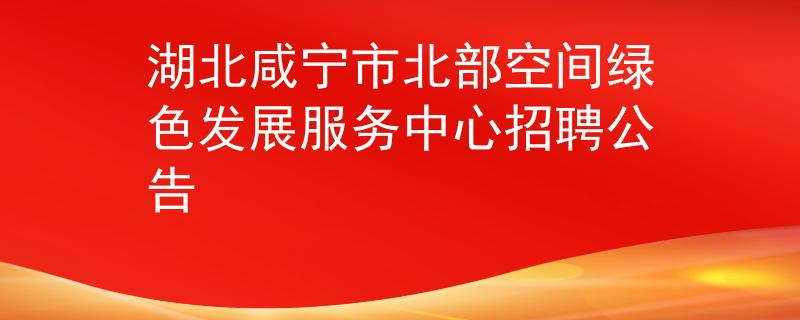 湖北咸宁市北部空间绿色发展服务中心招聘公告