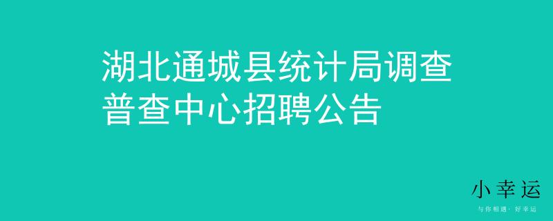 湖北通城县统计局调查普查中心招聘公告