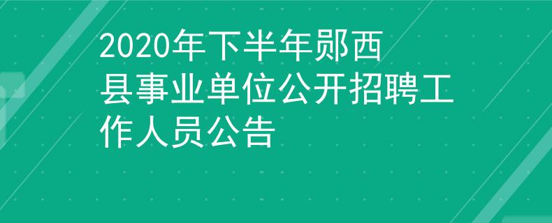 2020年下半年郧西县事业单位公开招聘工作人员公告