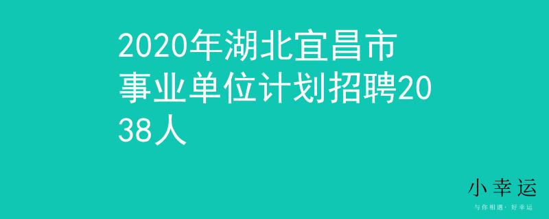 2020年湖北宜昌市事业单位计划招聘2038人