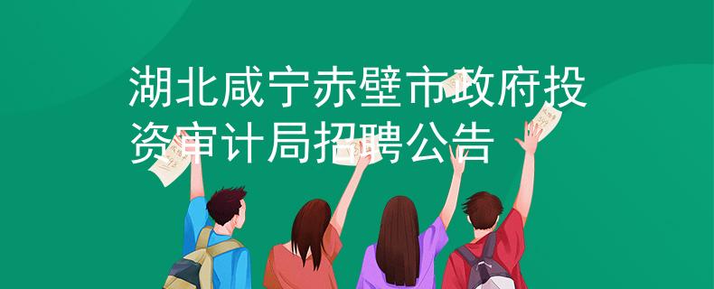 湖北咸宁赤壁市政府投资审计局招聘公告