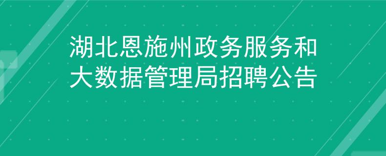 湖北恩施州政务服务和大数据管理局招聘公告