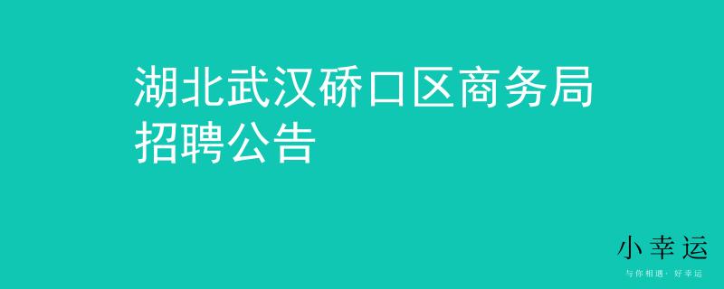 湖北武汉硚口区商务局招聘公告