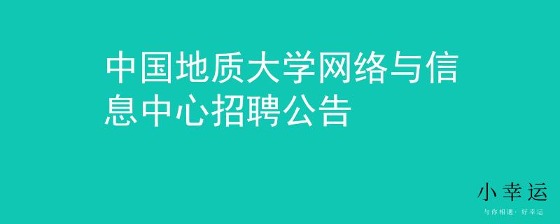 中国地质大学网络与信息中心招聘公告