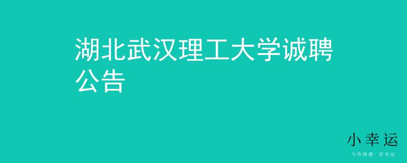 湖北武汉理工大学诚聘公告