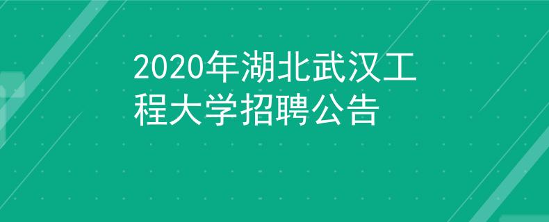 2020年湖北武汉工程大学招聘公告