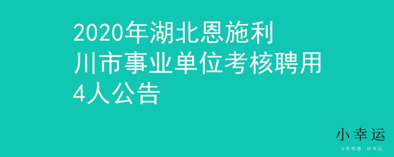 2020年湖北恩施利川市事业单位考核聘用4人公告