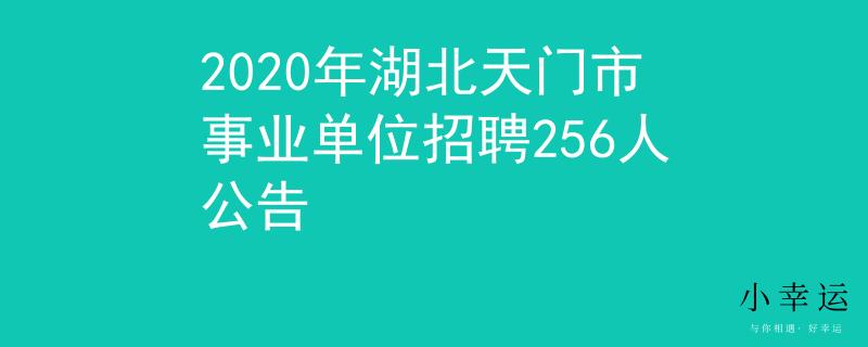 2020年湖北天门市事业单位招聘256人公告