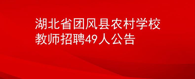 湖北省团风县农村学校教师招聘49人公告