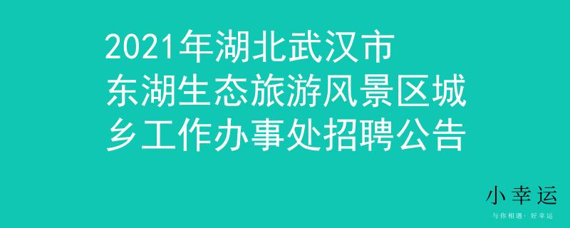 2021年湖北武汉市东湖生态旅游风景区城乡工作办事处招聘公告