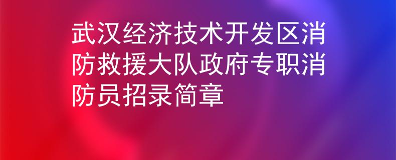 武汉经济技术开发区消防救援大队政府专职消防员招录简章