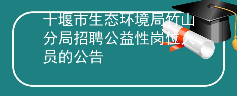 十堰市生态环境局竹山分局招聘公益性岗位人员的公告