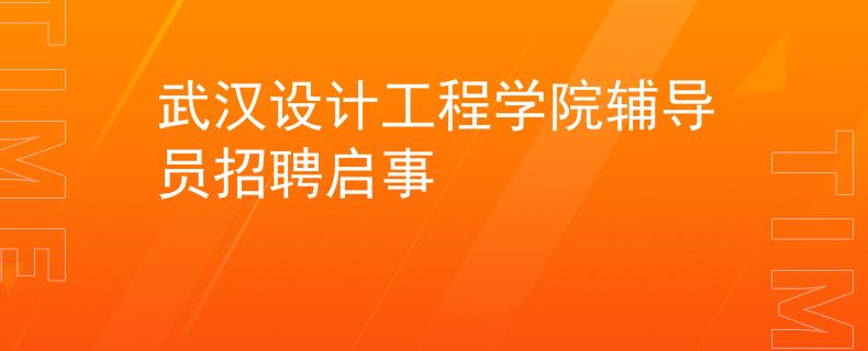 武汉设计工程学院辅导员招聘启事