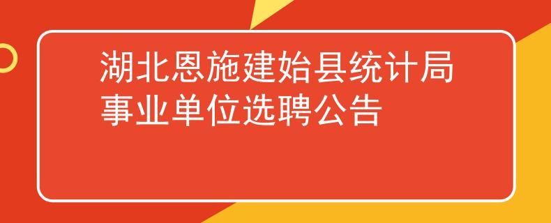 湖北恩施建始县统计局事业单位选聘公告