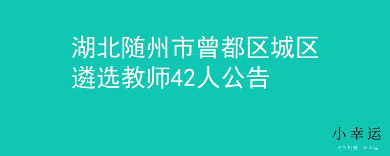 湖北随州市曾都区城区遴选教师42人公告