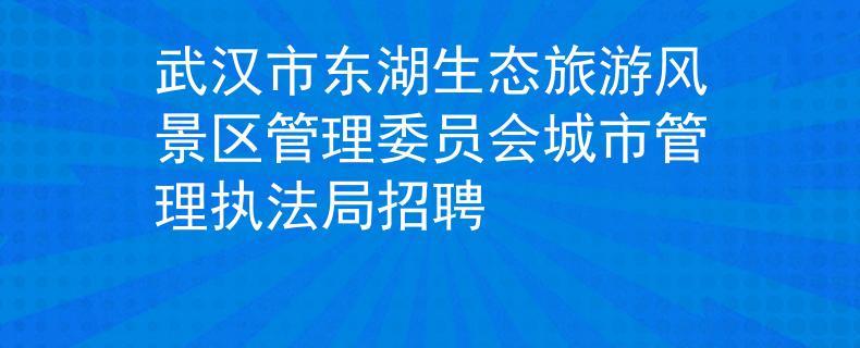 武汉市东湖生态旅游风景区管理委员会城市管理执法局招聘