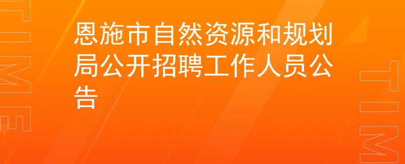 恩施市自然资源和规划局公开招聘工作人员公告
