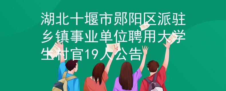 湖北十堰市郧阳区派驻乡镇事业单位聘用大学生村官19人公告