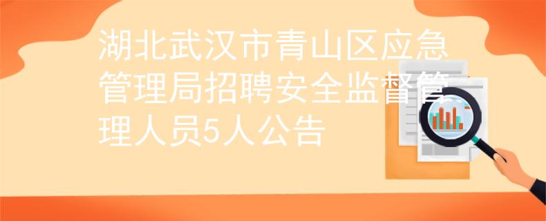 湖北武汉市青山区应急管理局招聘安全监督管理人员5人公告
