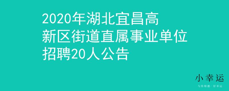 2020年湖北宜昌高新区街道直属事业单位招聘20人公告