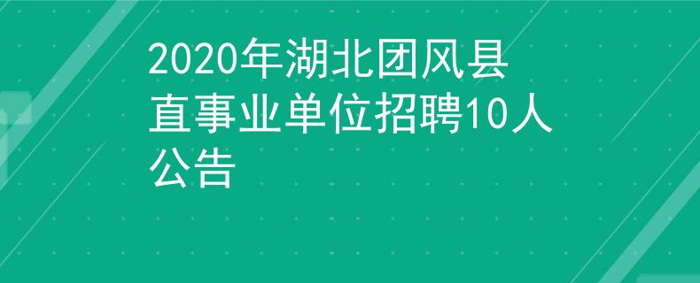 2020年湖北团风县直事业单位招聘10人公告