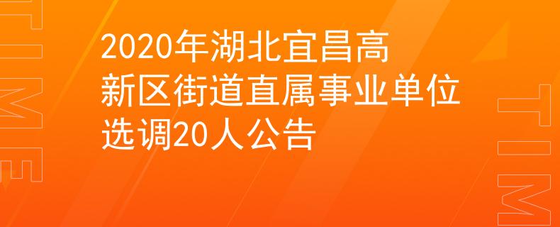2020年湖北宜昌高新区街道直属事业单位选调20人公告