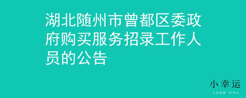湖北随州市曾都区委政府购买服务招录工作人员的公告