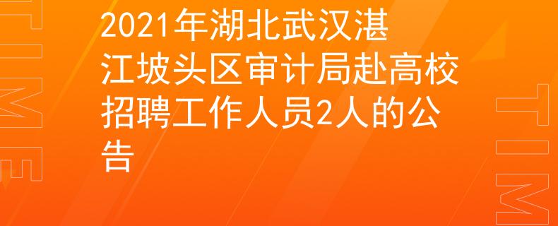2021年湖北武汉湛江坡头区审计局赴高校招聘工作人员2人的公告