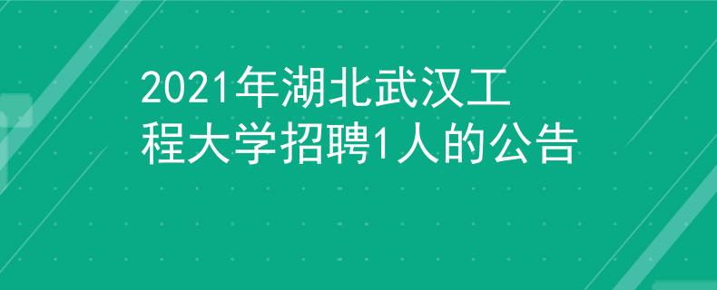 2021年湖北武汉工程大学招聘1人的公告