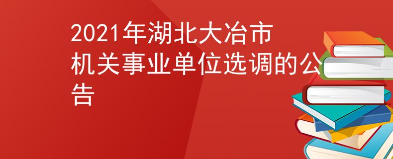 2021年湖北大冶市机关事业单位选调的公告