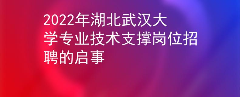 2022年湖北武汉大学专业技术支撑岗位招聘的启事