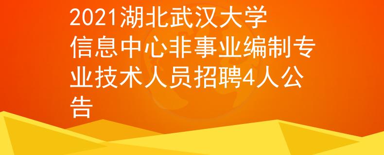 2021湖北武汉大学信息中心非事业编制专业技术人员招聘4人公告