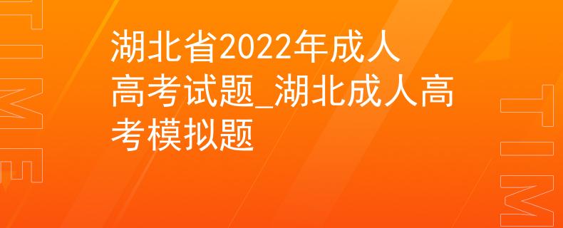 湖北省2022年成人高考试题_湖北成人高考模拟题