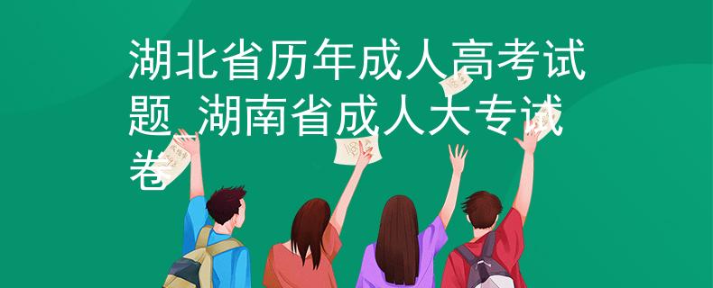 湖北省历年成人高考试题_湖南省成人大专试卷