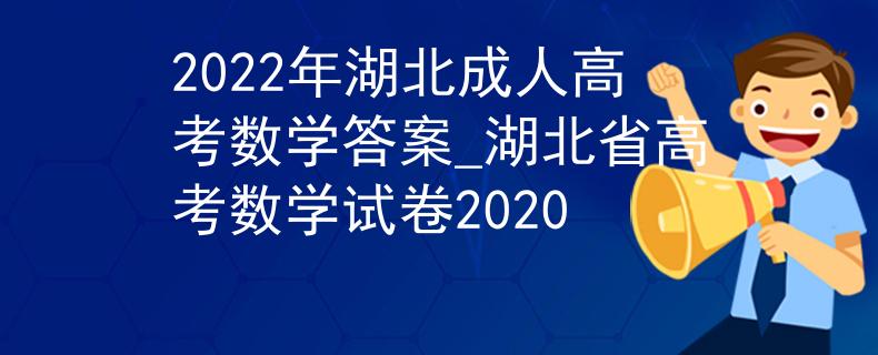 2022年湖北成人高考数学答案_湖北省高考数学试卷2020