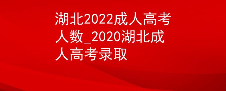 湖北2022成人高考人数_2020湖北成人高考录取