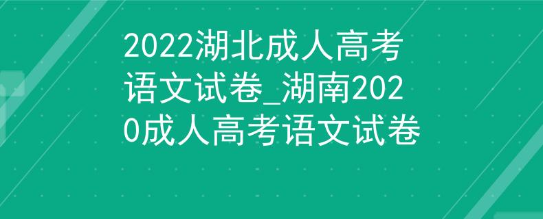 2022湖北成人高考语文试卷_湖南2020成人高考语文试卷