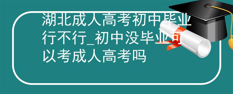 湖北成人高考初中毕业行不行_初中没毕业可以考成人高考吗