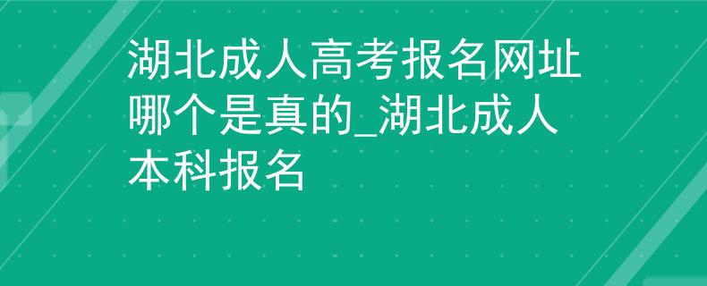 湖北成人高考报名网址哪个是真的_湖北成人本科报名