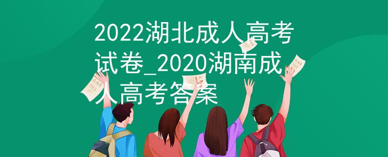 2022湖北成人高考试卷_2020湖南成人高考答案