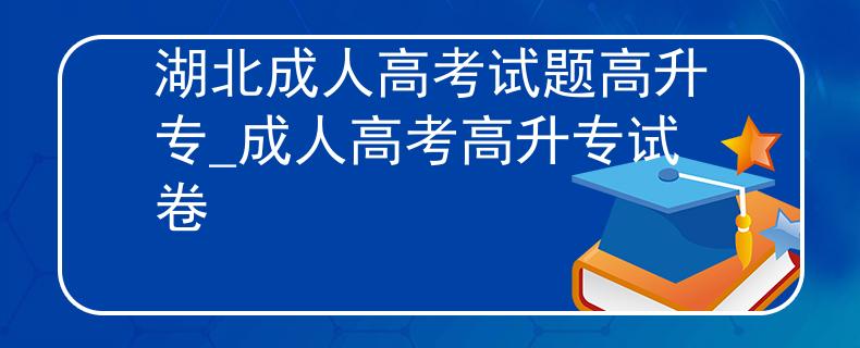 湖北成人高考试题高升专_成人高考高升专试卷