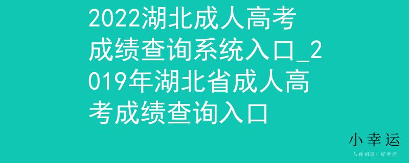 2022湖北成人高考成绩查询系统入口_2019年湖北省成人高考成绩查询入口