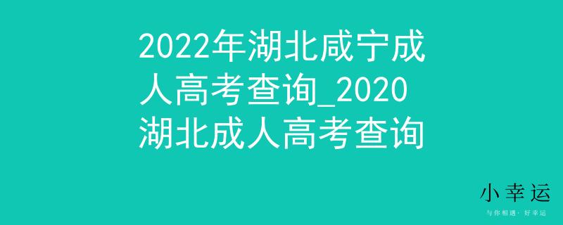 2022年湖北咸宁成人高考查询_2020湖北成人高考查询