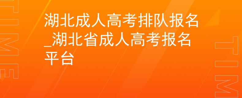 湖北成人高考排队报名_湖北省成人高考报名平台
