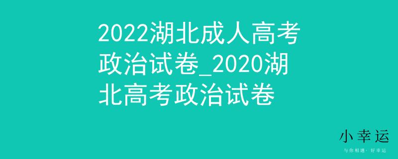 2022湖北成人高考政治试卷_2020湖北高考政治试卷