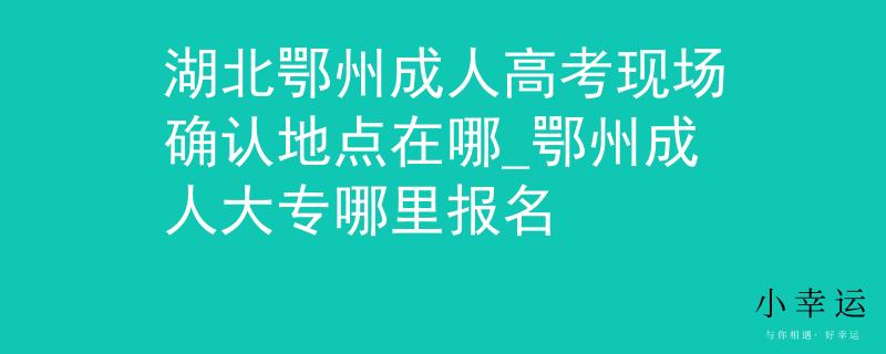 湖北鄂州成人高考现场确认地点在哪_鄂州成人大专哪里报名